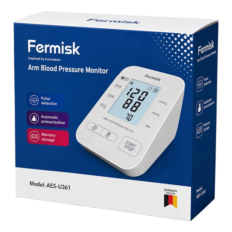 فشار سنج FERMISK مدل AES-U361 فشارسنج بازویی دیجیتالی Fermisk مدل AES-U361 - Image 1
