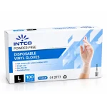 دستکش معاینه وینیل اینتکو INTCO سایز L بسته 100 عددی